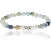 NTLX Inspirational Bracelets for Women – Faith Bracelet – Natural Stone Stretch Message Bracelet – Gift Box Included - Great Gift
