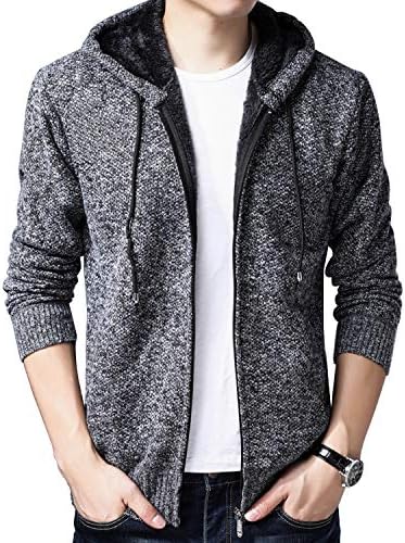 フレイリビ カーディガン ニット ジャケット 裏フリース ボア ジップアップ 秋冬 ニットパーカー アウター メンズ 暖かい 代引き不可 フード付き