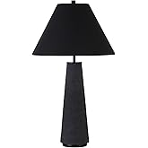 Henn&Hart 27.5" Transitional 1-Light Table Lamp with Tapered Ceramic Base and White Fabric Cone Shade for Living Room, Bedroo