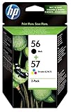 HP 56 / 57 Black and Tri-Color Original Value Pack Combo Ink Cartridge (C9321FN) 520 Pages Black & 500 Pages Color