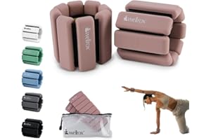 Wellrox Weighted Bangles – Adjustable Ankle and Wrist Weights for Women & Men – Set of Ankle Weights 2 lbs (1 lb Each Wrist Weight) | Weighted Arm Bands for Pilates, Yoga, Running & Walking