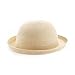 NUOLUX Fashion Women's Girls Bowknot Roll-up Wide Brim Dome Straw Summer Sun Hat Bowler Beach Cap (Beige)