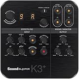 Creative Sound Blaster K3+ USB Powered 2 Channel Digital Mixer AMP/DAC/, Digital Effects XLR Inputs with Phantom Power/TRS/Z Line Inputs