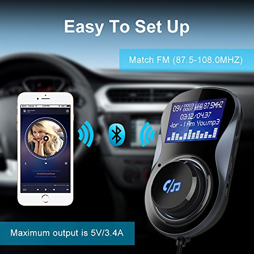 image for Guzack Bluetooth Car FM Transmitter Hifi Wireless Car Radio Receiver S