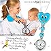 Womens Nurses Watch 7Pcs Cute Candy Color Smile Heart Face Clip-on Medical Doctors Lapel Clasp Pocket Watch