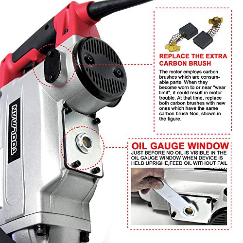 Toolman Electric Demolition Jack Hammer Chisel For Heavy Duty Concrete Breaker 14A with Point, Flat Shovel/Chisels bits works with Dewalt, Makita, HILTI, Hitachi, Bosch Accessories