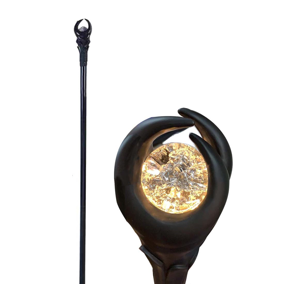 Claofoc 51-Inch LED Wizard Staff for Adults, Light-Up Sorceress Staff with Green/Orange Glow Orb, PVC Magic Wand Prop, Detachable Fantasy Costume Accessory for Halloween & Cosplay — image 1