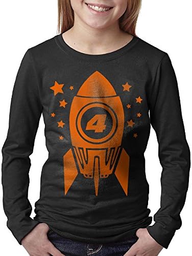ZFashionA Youth 4th Birthday Space Rocket Fashion Cotton Long Sleeve Tshirts Clothes