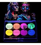 MEICOLY Glow UV Blacklight Face Paint, 8 Bright Colors Neon Fluorescent Body Painting Palette,Wat...
