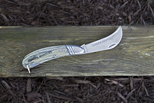 Joseph Bentley Traditional Garden Tools Carbon Steel Pruning Knife – Great For Roses, Shrubs, and More – Solid Oak Handle – Long Lasting Durability - Thumbnail 6