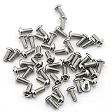 Owfeel Pack of 50pcs M5*12MM Button Head Hex Socket Cap Screws 304 stainless steel bolts