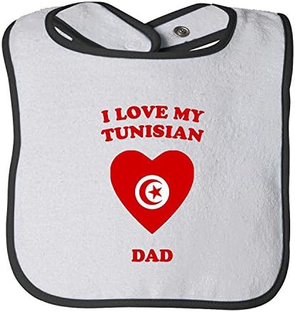 I Love My Tunisian Dad Tot Contrast Trim Terry Bib Degrema
