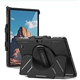 Dexnor Case for Microsoft Surface Pro 12th Edition/11/10/9 13-inch Rugged | Protective Case, Extra-wide Kickstand, 360&deg; Rotating Hand Strap, Pen Holder, Compatible with Type Cover Keyboard, Black