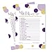 Purple and Gold Baby Shower Games - Word Scramble Game for Girls or Boys - Fun Gender Reveal Activity with Prizes - Prince or Princess Theme - 25 Pack, Royal Mermaid Design