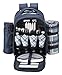 VonShef - 4 Person Blue Tartan Picnic Backpack Bag with Cooler Compartment, Detachable Bottle/Wine Holder, Fleece Blanket, Flatware and Plates primary