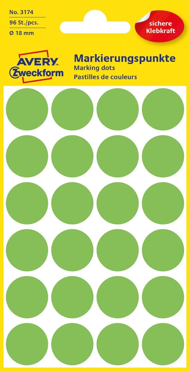 Avery Zweckform 3147 Marking dots 270 Stück Fluorescent Green