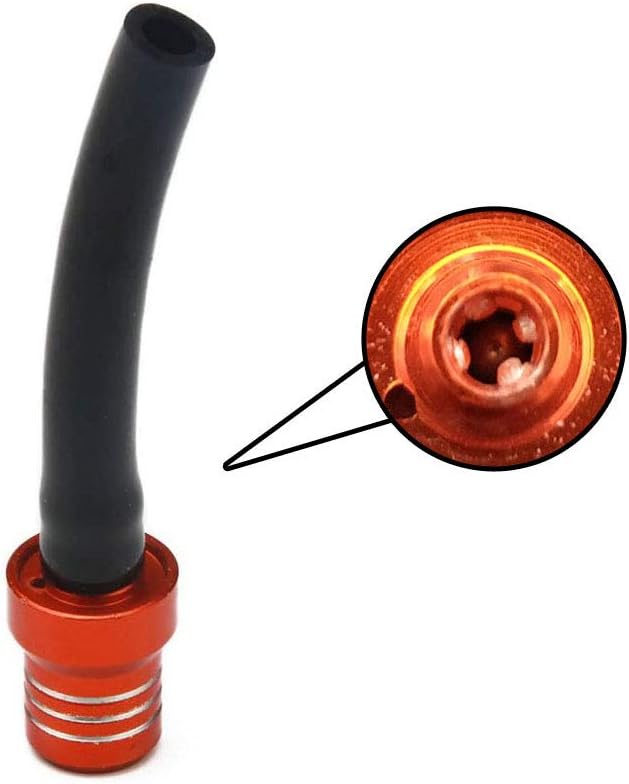 Billet Gas Fuel Cap Air Vent Hose Tube Breather For Motorcycle Motocross Pit Dirt Bike(Orange)