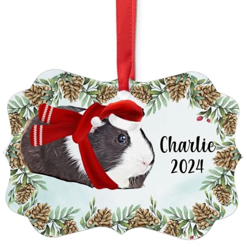 Black White Guinea Pig Christmas Ornament 2024