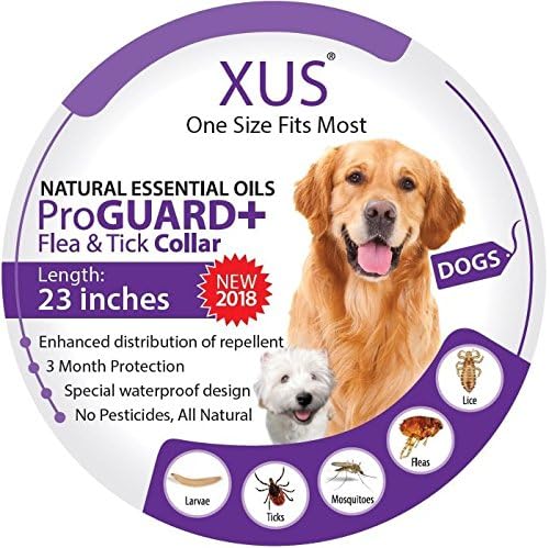 [New 2018] Dog Collar - Natural Essential Oils Flea &amp; Tick Repellent (One Size Fits Most) 23 inch