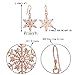 EVER FAITH Women's 925 Sterling Silver CZ Winter Party Snowflake Hook Dangle Earrings Rose Gold-Tone