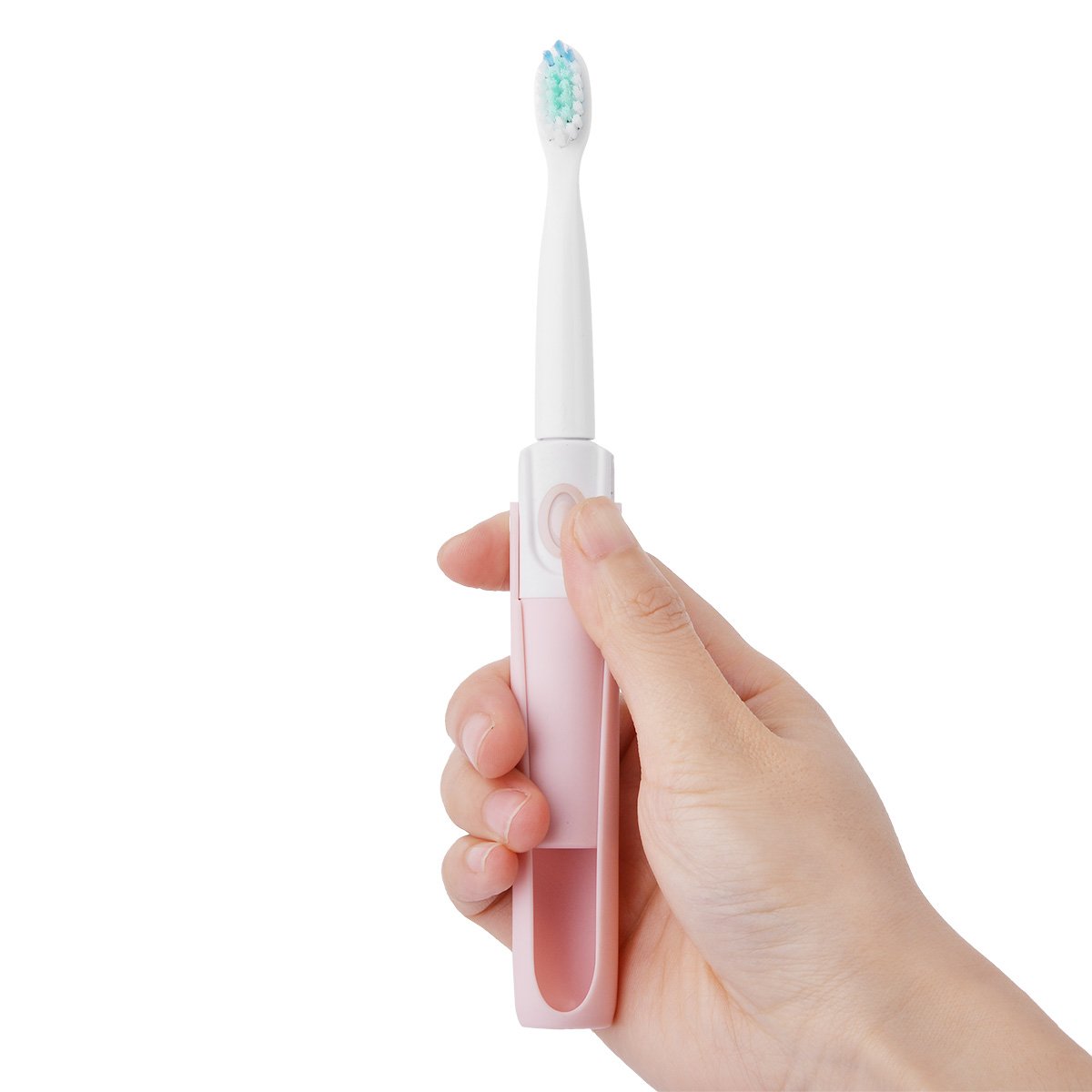 Electric Toothbrush for Home or Travel, SARMOCARE Travel Toothbrush with 2 Replacement Heads (Pink)