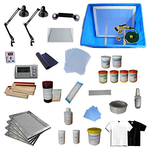 Techtongda 6 Color Full Set Screen Printing Kit 6 Color 6 Station Screen Printing Machine Screen Platen Rotating Screen Printing Press