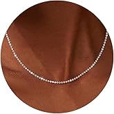 Carffordo 925 Sterling Silver Necklace Silver Chain Necklace for Women Simple 16/18/20 inch Satellite Chain Dainty Necklace for Women Waterproof Trendy Jewelry Gift