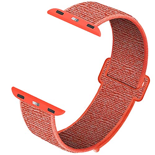 HILIMNY Compatible for Apple Watch Band 38mm 40mm, Sport Band Adjustable Closure Wrist Strap, Replacement Band Compatible for iWatch Series 5 4 3 2 1 (38mm 40mm, Nectarine)