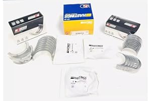 J MARTIN AUTO Rod and Main Bearings with 2M4860 Ring Set LQ4 LQ9 6.0L 1999-2006 Stock Size Bore Piston Rings Plasma Moly