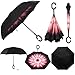 Rainlax Inverted Umbrella Double Layer Windproof UV Protection Reverse Folding Umbrellas for Car Rain Outdoor With C-Shaped Handle (60% off with PR5R-M59JFW-TDHT6G)