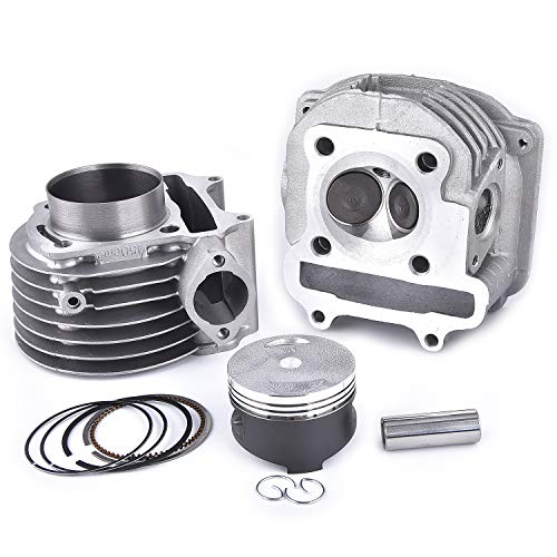 57.4mm Bore Cylinder Kit 150cc Big Bore GY6 125 150 Engine Rebuild Kit Cylinder Head Chinese Scooter Go Kart Yerfdog