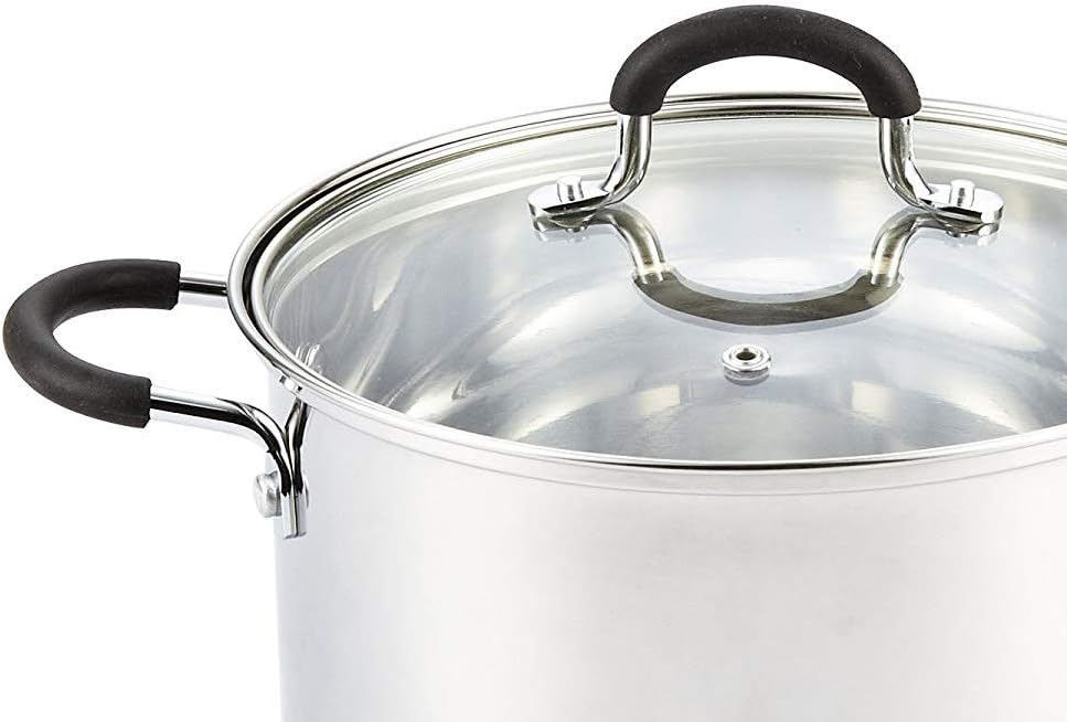 Cook N Home 12 Stainless Steel Saucepot with Lid Quart Stockpot, QT, Silver: Kitchen & Dining