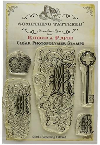 Something Tattered Clear Stamps, 4 by 4-Inch, Monogram Initial K