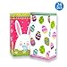 Lucky Party Easter Paper Bags - 20 Count (Pack of 1) - White/Red Solid Glossy Rabbit Theme - Easter & Birthday Occasion - Party Banners