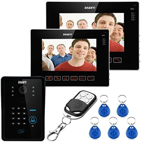 SY 9" Wireless Unlock Video Door Phone Doorbell Intercom Doorbell Chimes System for CCTV Home Security (1 Camera 2 Screen)