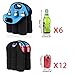 Hipiwe 6 Pack Bottle Can Carrier Tote Insulated Neoprene Baby Bottle Cooler Bag Water Beer Bottle Holder for Travel with Secure Carry Handle