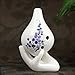Set of 2 White Ceramic Handcrafted Hand Holder Support Stand For 6 Holes /12 Holes Zelda Ocarina