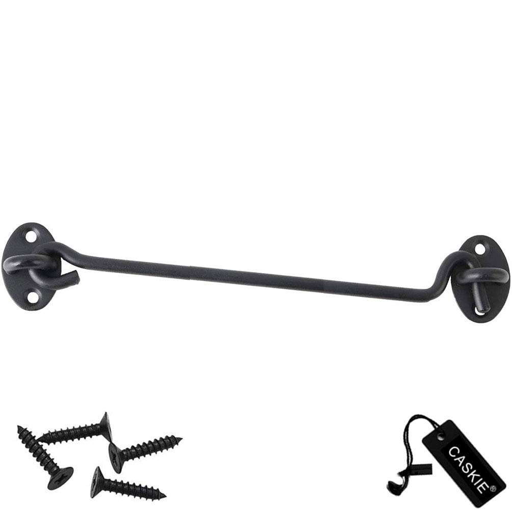 Cabin Hook Stainless Steel Latch and Eye Privacy Hooks Door Stay with Screws Lock for Gate Shutters Window Slide Barn Shed Patio Door - Matte Black