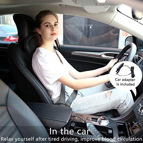 Sotion Vibrating Car Seat Back Massager for Car Chair Massage Pad Cushion, 10 Motors Vibration Heating Therapy to Relieve Stress for Back, Shoulder and Thighs