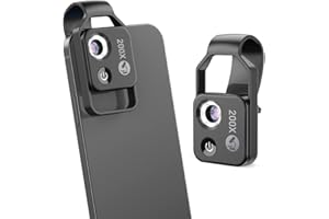 APEXEL 200X Phone Microscope Lens, Nano Zoom Phone Micro Lens for iPhone Android with LED Light CPL Universal Clip, Nanozoom Mini Pocket Digital Microscope, Portable Smartphone Macro Lens Camera