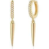 MYEARS Women Earrings Gold Huggie Hoop Dangle Drop 14K Gold Plated Small Simple Hypoallergenic Everyday Jewelry