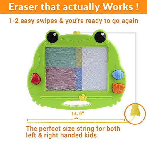 CHUCHIK Toys Magnetic Drawing Board for Kids and Toddlers. Large 15.7 Inch Magna Doodle Writing Pad Comes with a 4-Color Travel Size Sketch Doodle Board.(Frog) - Thumbnail 4