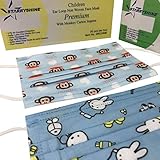 100 PCS (2 BX) 3-Ply Premium Children Cute Cartoon Print Design Earloop Face Masks, Medical Grade with Bacterial Filtration Efficiency (BFE) Rating Over 99% (Monkey & Rabbit)