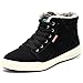 VILOCY Men's Warm Suede Leather Snow Boot Fur Lined Lace Up Ankle Sneakers High Top Shoes