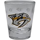 Boelter Brands NHL Satin Etch Shot Glass 2oz, Full 360 Wrap Design (Nashville Predators)