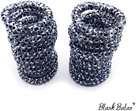 20PCS Blank Balan Plastic Leopard Pattern Spiral Hair Ties, Hair Band, Ponytail Holder (black leopard)