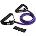 REEHUT Single Resistance Band Exercise Tube with Handle, Door Anchor and Manual, for Resistance Training, Physical Therapy, Home Workouts, Fitness, Pilates, Boxing Strength Training - Purple
