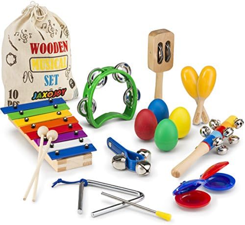 Jaxojoy Kids Musical Instruments Xylophone Set Kids Band Toys for Toddlers