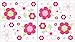 Flower Pink and Green Wall Decal Stickers by Sweet Jojo Designs - Set of 4 Sheets