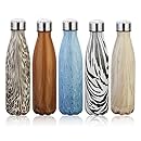 King Do Way Double Wall Vacuum Insulated Stainless Steel Sports Water Bottle, Blue, 17 Ounce